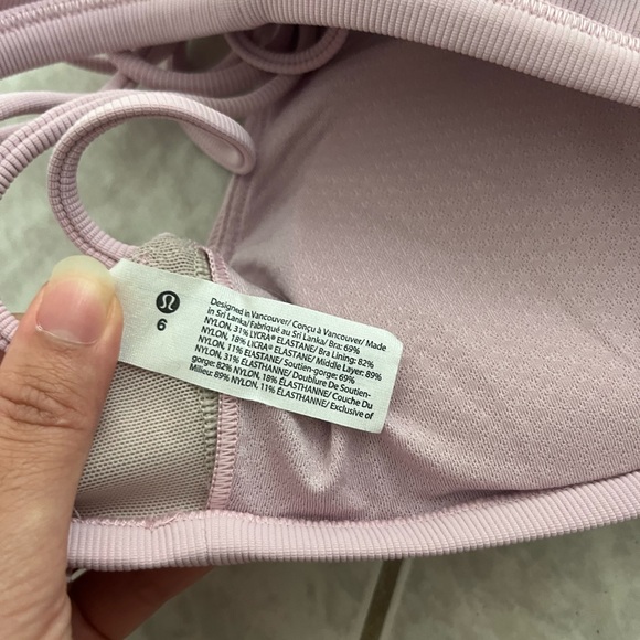 Lululemon NWOT free to be ribbed bra pink peony * light support, A/B cup - Picture 3 of 3